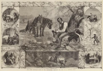 Das Burns-Jubiläum, Burns auf dem Pflugfeld, wie er sein Gedicht 